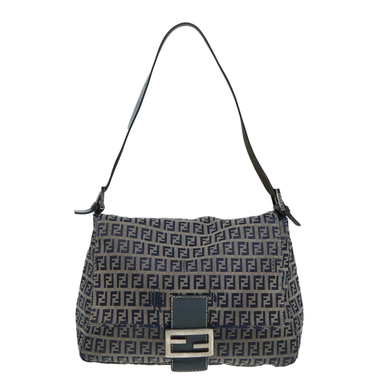 FENDI Zucchino Canvas Mamma bucket Hand Bag Navy89278