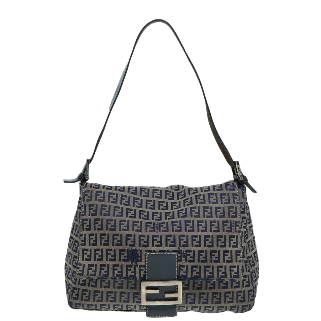 FENDI Zucchino Canvas Mamma bucket Hand Bag Navy89278