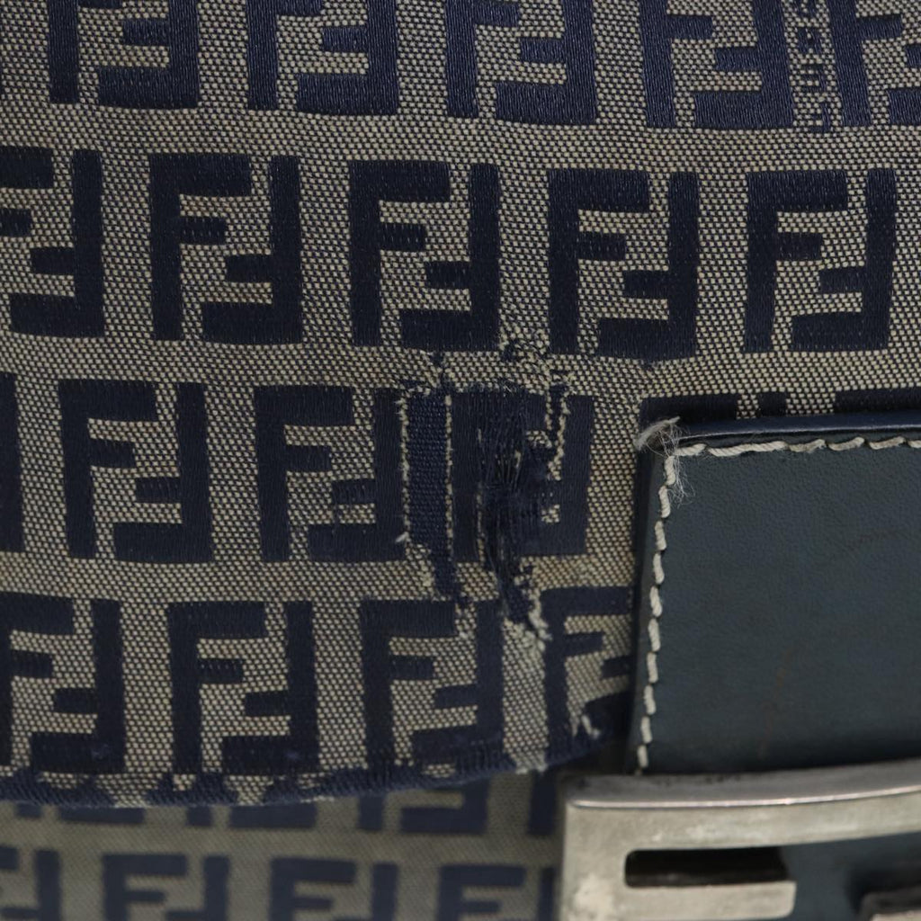 FENDI Zucchino Canvas Mamma bucket Hand Bag Navy89278