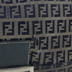 FENDI Zucchino Canvas Mamma bucket Hand Bag Navy89278