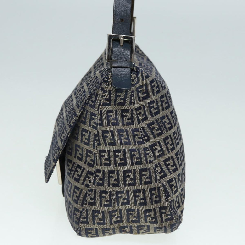 FENDI Zucchino Canvas Mamma bucket Hand Bag Navy89278