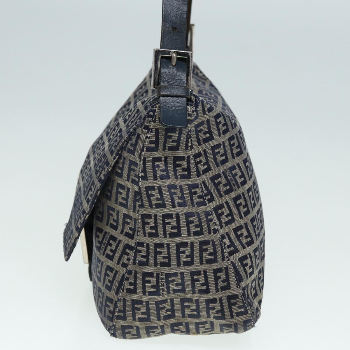 FENDI Zucchino Canvas Mamma bucket Hand Bag Navy89278