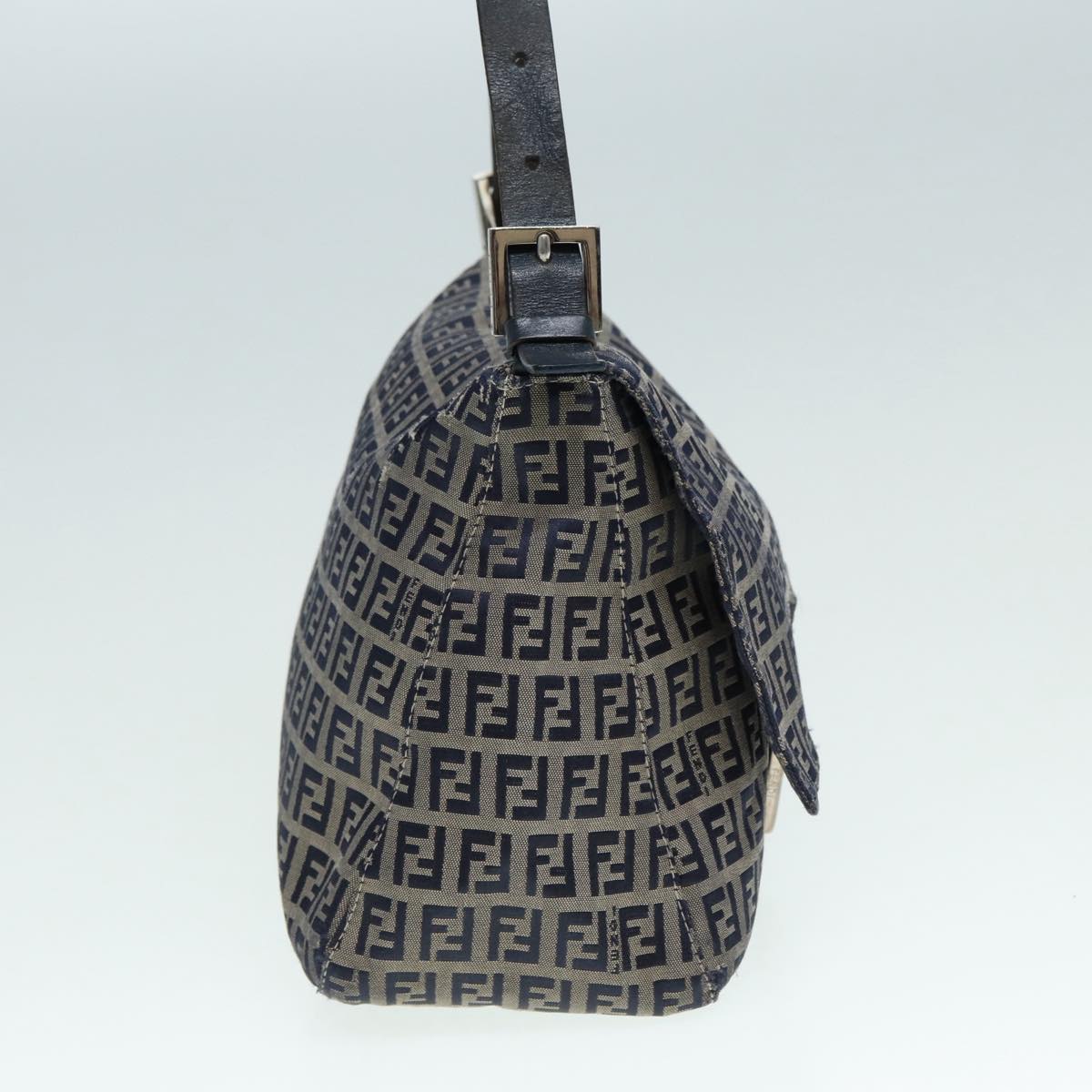 FENDI Zucchino Canvas Mamma bucket Hand Bag Navy89278