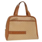 CELINE Macadam Canvas Hand Bag PVC Beige Auth 89286
