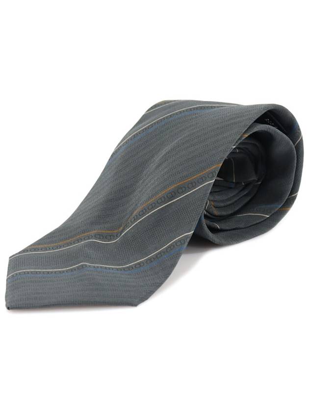 100 silk gray striped CD pattern tie Dior