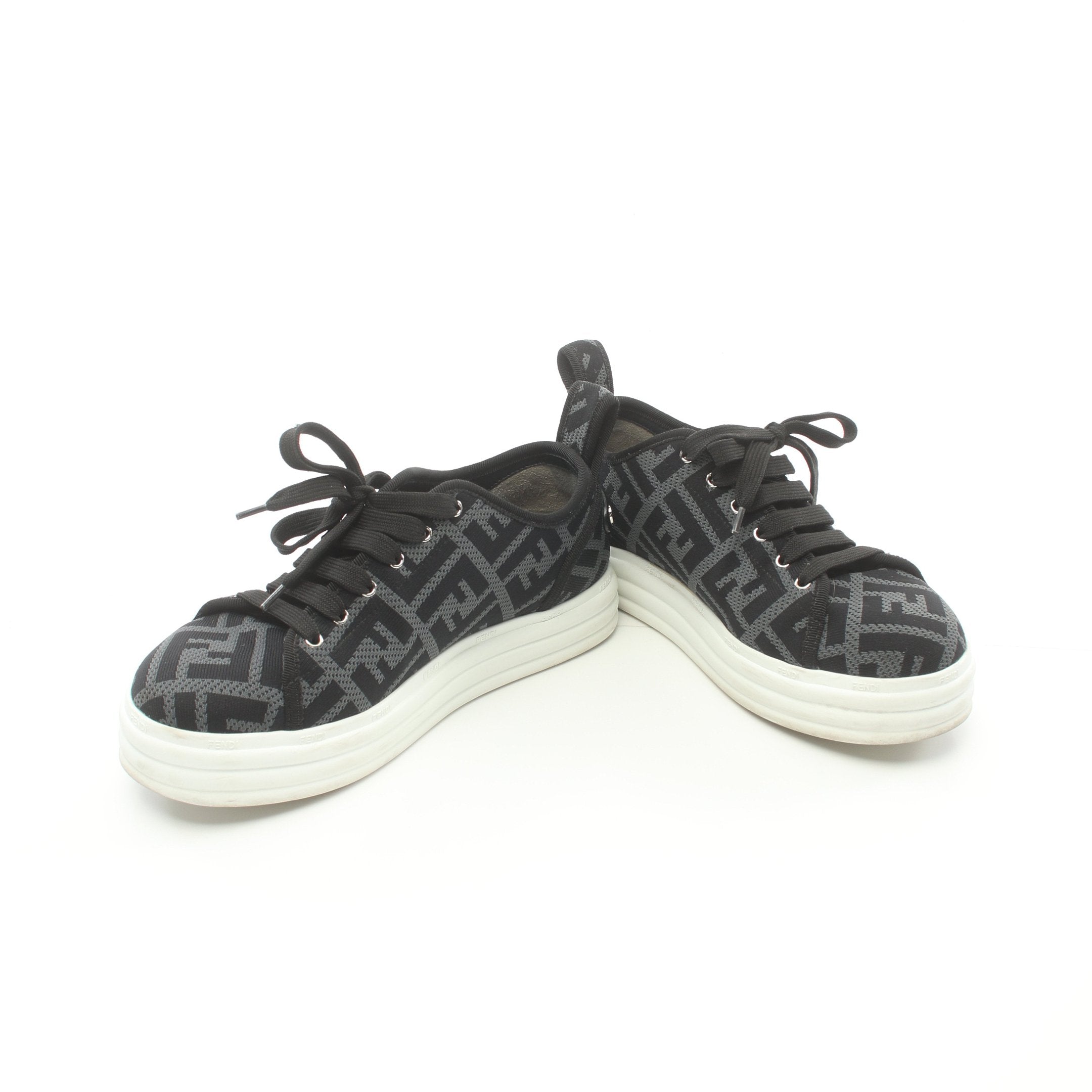 FENDI Zucca Sneakers Fabric Gray Black