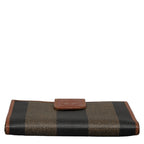 Fendi Two Folded Wallet Brown PVC Leather