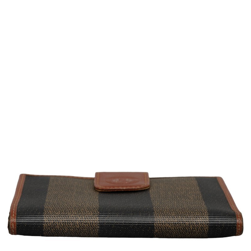 Fendi Two Folded Wallet Brown PVC Leather