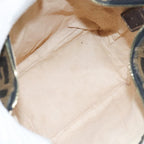 FENDI Zucca Canvas Vanity Hand Bag Brown Black gold89433