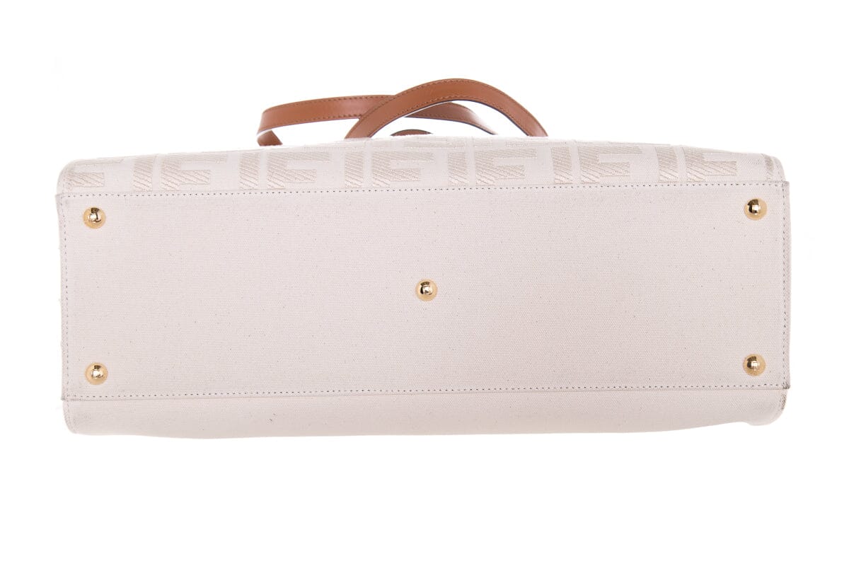 Fendi Ivory SS '21 Jacquard X Tote