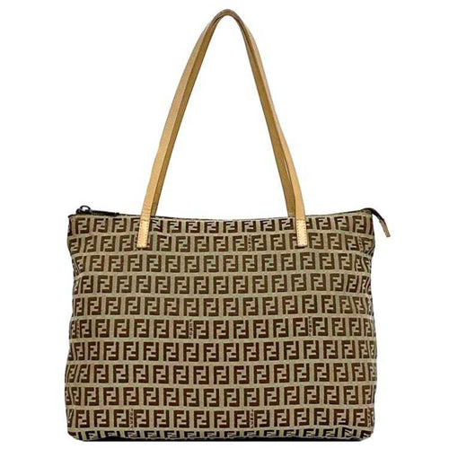 Fendi   Canvas Leather Tote Bag ()