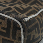 FENDI Zucca Canvas Vanity Hand Bag Brown Black gold89547