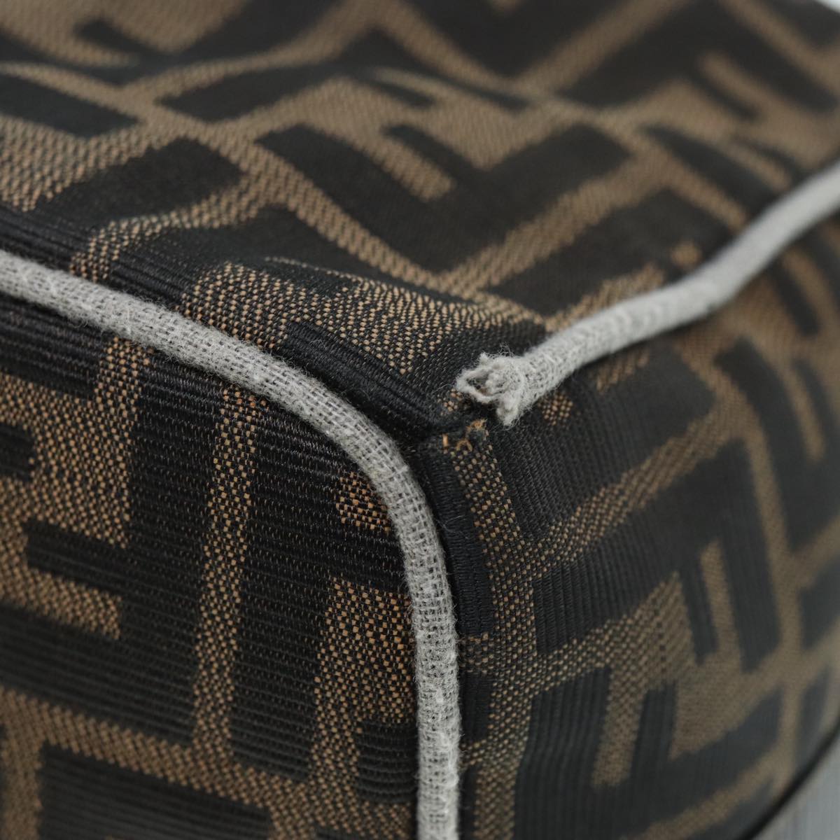 FENDI Zucca Canvas Vanity Hand Bag Brown Black gold89547