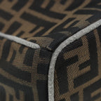 FENDI Zucca Canvas Vanity Hand Bag Brown Black gold89547