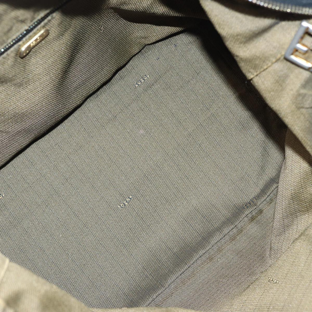 FENDI Zucca Canvas Vanity Hand Bag Brown Black gold89547