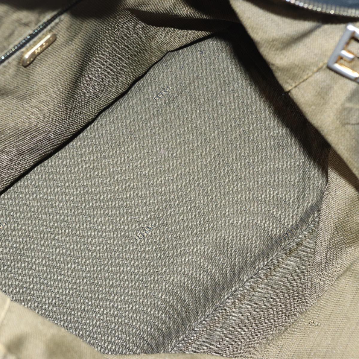 FENDI Zucca Canvas Vanity Hand Bag Brown Black gold89547