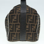 FENDI Zucca Canvas Vanity Hand Bag Brown Black gold89547