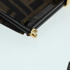 FENDI Zucca Canvas Mamma Baguette Shoulder Bag Gold Black Brown89560