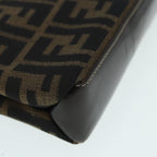FENDI Zucca Canvas Mamma Baguette Shoulder Bag Gold Black Brown89560