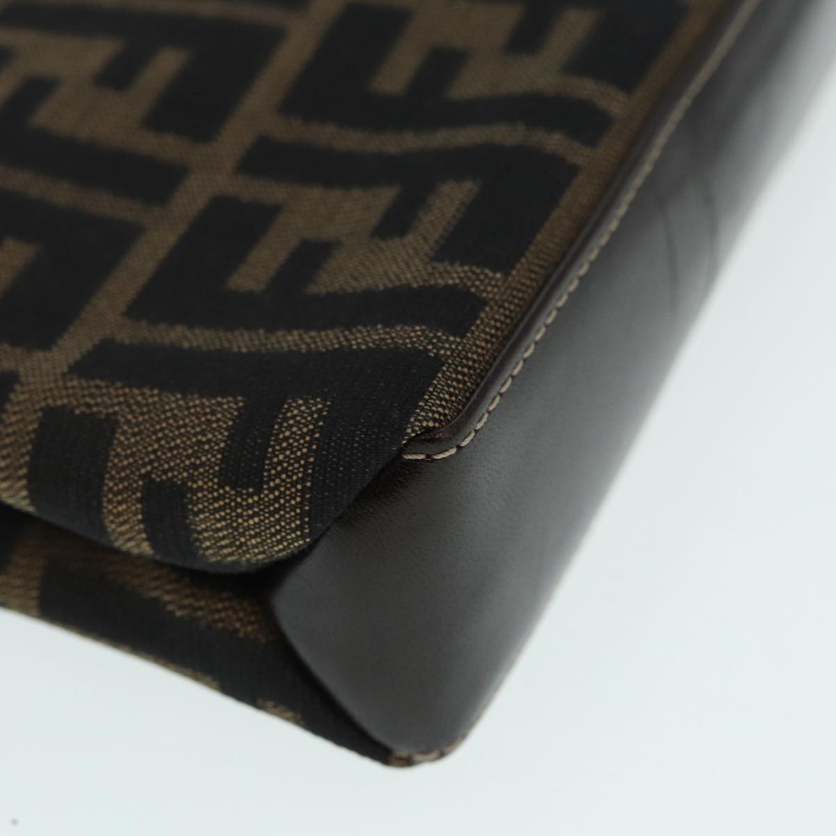 FENDI Zucca Canvas Mamma Baguette Shoulder Bag Gold Black Brown89560