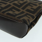 FENDI Zucca Canvas Mamma Baguette Shoulder Bag Gold Black Brown89560