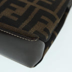 FENDI Zucca Canvas Mamma Baguette Shoulder Bag Gold Black Brown89560
