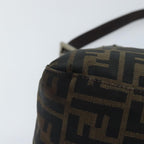 FENDI Zucca Canvas Mamma Baguette Shoulder Bag Brown Black gold89599