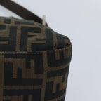 FENDI Zucca Canvas Mamma Baguette Shoulder Bag Brown Black gold89599