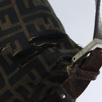 FENDI Zucca Canvas Mamma Baguette Shoulder Bag Brown Black gold89599