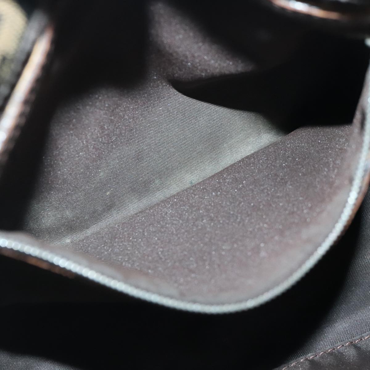 FENDI Zucca Canvas Mamma Baguette Shoulder Bag Brown Black gold89599