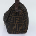 FENDI Zucca Canvas Mamma Baguette Shoulder Bag Brown Black gold89599