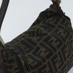 FENDI Zucca Canvas Mamma Baguette Shoulder Bag Brown Black gold89599