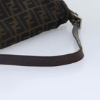 FENDI Zucca Canvas Mamma Baguette Shoulder Bag Brown Black gold89599