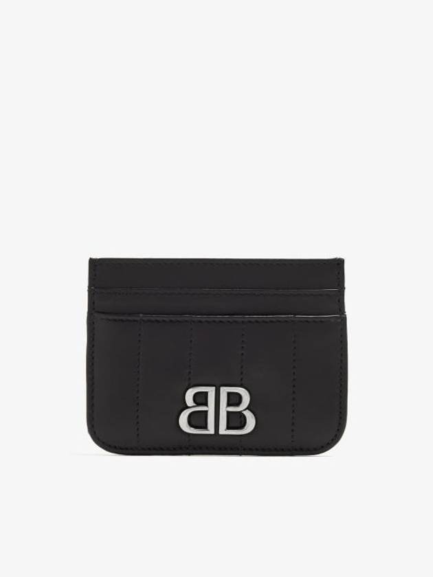 Balenciaga Monaco Leather Card Wallet Black