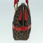 FENDI Hand Bag Canvas 2way Beige Red gold89729