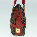 FENDI Hand Bag Canvas 2way Beige Red gold89729