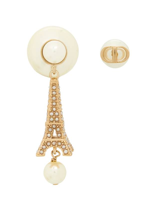 Tribales Finish Metal Earrings White Gold Dior