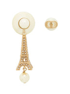 Tribales Finish Metal Earrings White Gold Dior