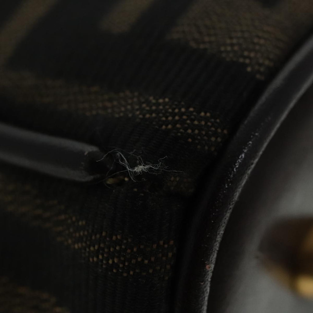 FENDI Zucca Canvas Hand Bag 2way Brown Black gold89813