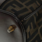 FENDI Zucca Canvas Hand Bag 2way Brown Black gold89813