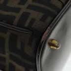 FENDI Zucca Canvas Hand Bag 2way Brown Black gold89813