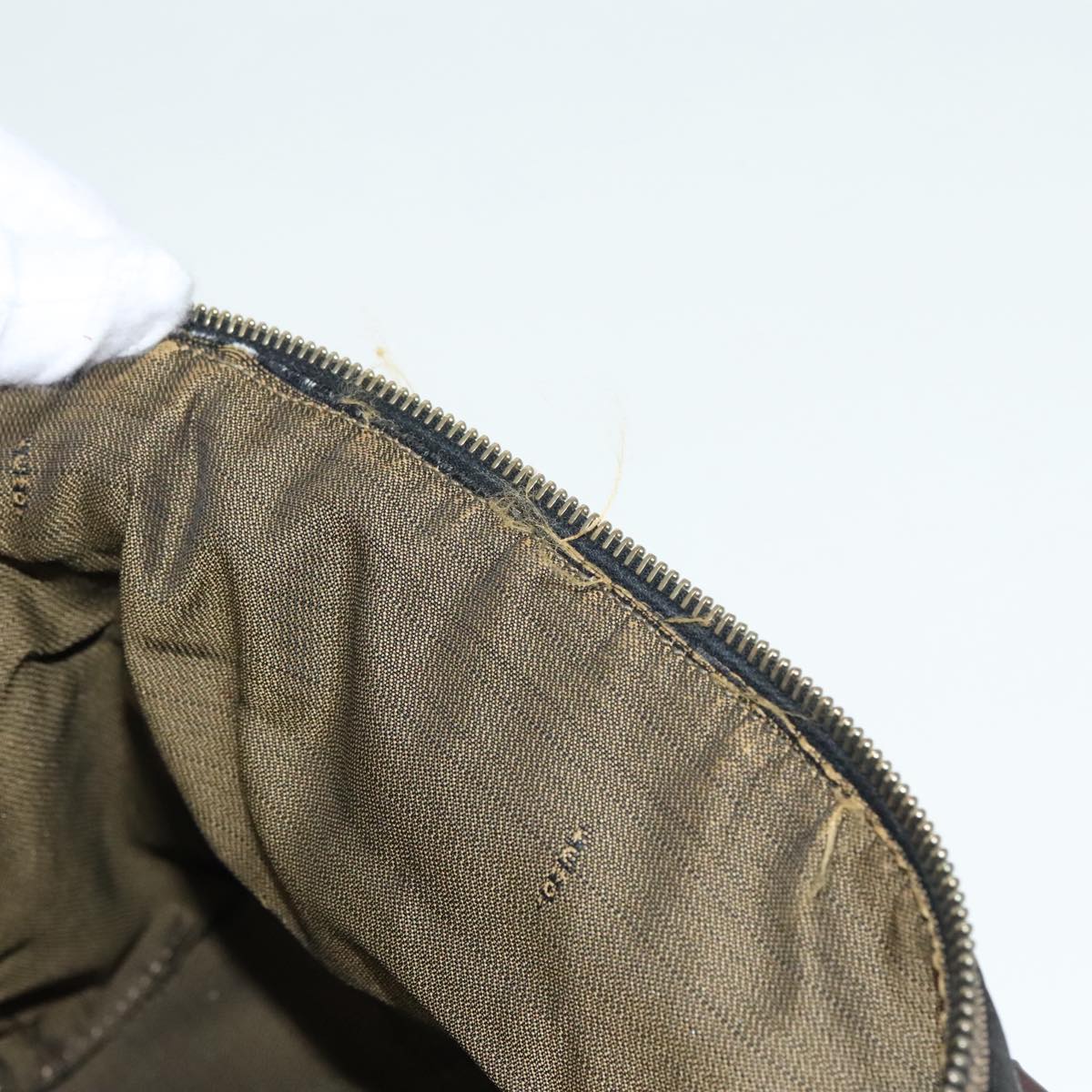 FENDI Zucca Canvas Hand Bag 2way Brown Black gold89813