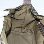 FENDI Zucca Canvas Hand Bag 2way Brown Black gold89813