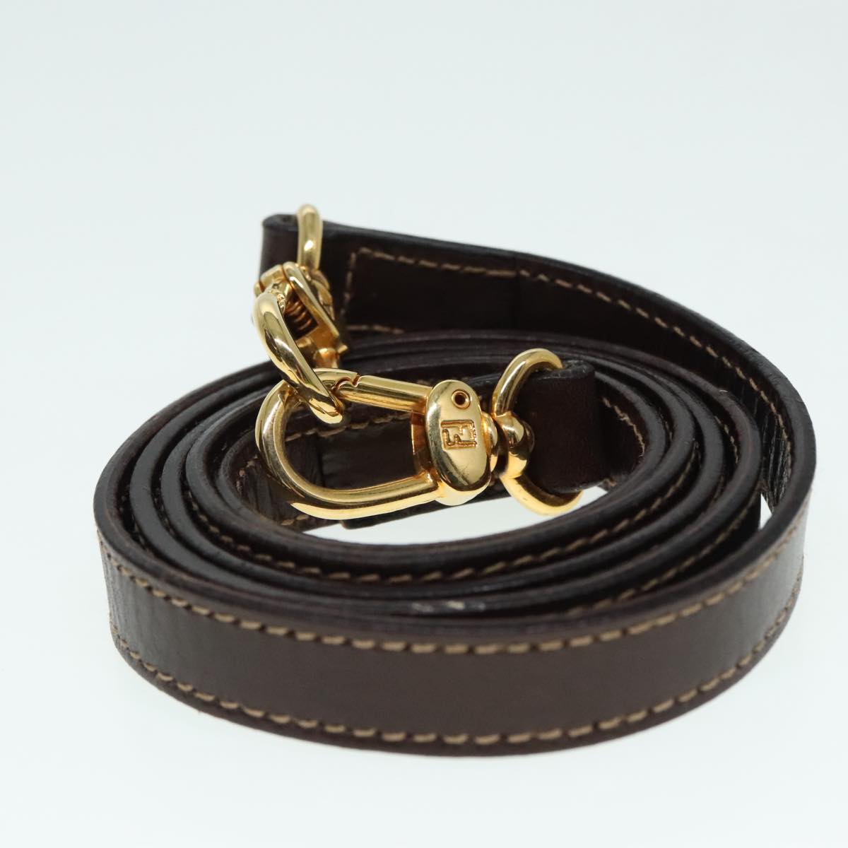 FENDI Zucca Canvas Hand Bag 2way Brown Black gold89813