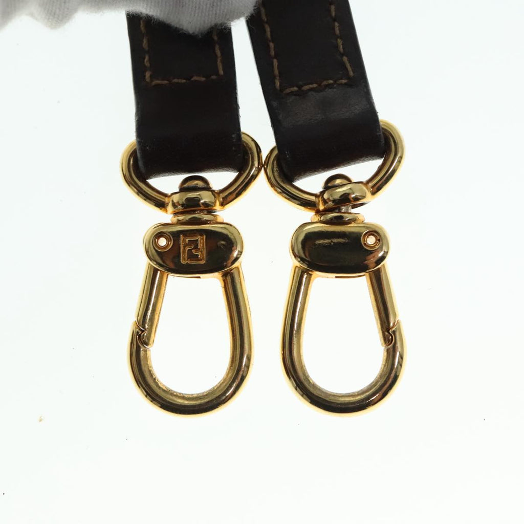 FENDI Zucca Canvas Hand Bag 2way Brown Black gold89813