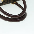 FENDI Zucca Canvas Hand Bag 2way Brown Black gold89813