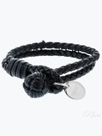 Bottega Veneta Intrecciato Double Weaving Bracelet Navy