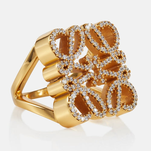 DIOR ANNAGRAM DIAMOND PAVED GOLD RING