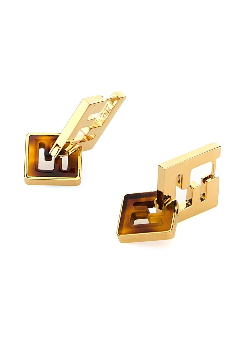 FENDI Printed Plexiglass and Metal Forever Earrings
