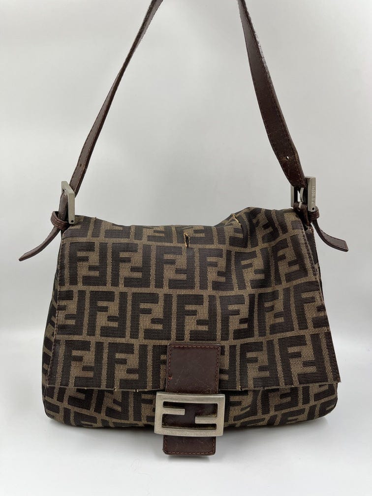 Fendi Mamma Baguette in Brown Zucca Canvas